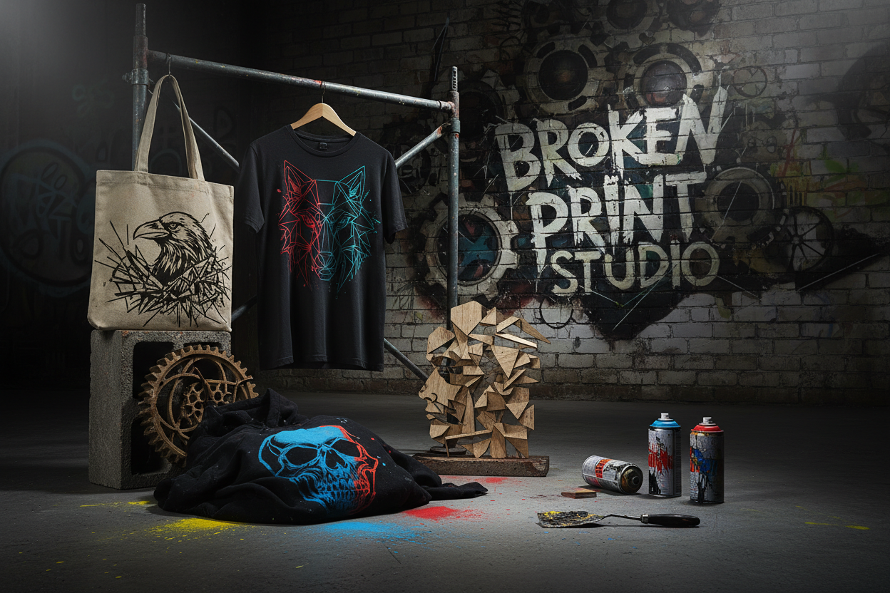 Edgy Broken Print Studio Banner